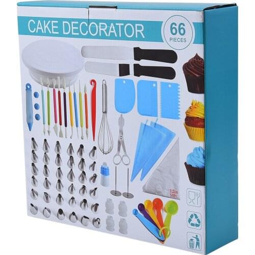 66pcs/set Cake tool cake decorating tools Pastry and bakery accessories Turntable Whisk Decorating mouth kitchen accessories