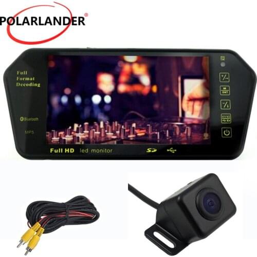 7 Inch TFT LCD Display MP5 USB/SD/FM Parking System 12-24V Car Mirror Monitor 800*480 Transimitter Night Vision Rear View Camera