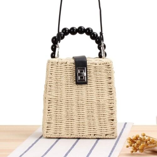 Aaby 2021 Hand-woven Women Straw Small Shoulder Bags Fashion Beach Bag Crossbody Bags Travel Tote Female Handbag Box Holiday