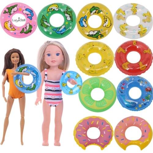 12Color Cute Patterns Lifebuoy Swimming Fit 11.8 Inch Barbie & 14.5 Inch Wellie Wisher Doll Clothes Accessories,Toys,Birthday