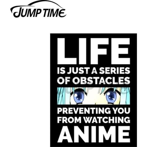 Jump Time 13 x 7.9cm For Otaku Weeaboo Anime Sign Car Stickers Windows Waterproof Decal Motorcycle Helmet Laptop Bumper Decor