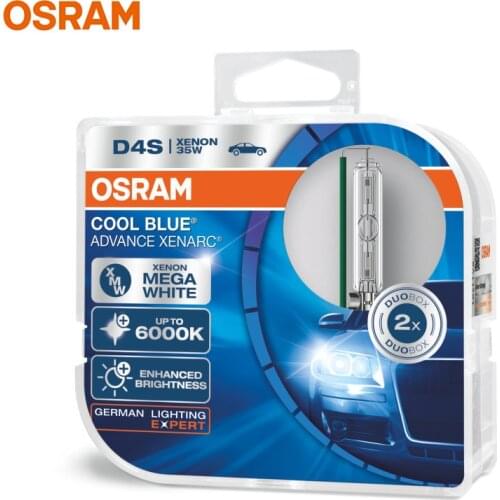 OSRAM HID D4S 66440CBA Xenon Super White Car Headlight High / Low Beam Original 6000K 12V 35W P32d-5 Cool Blue Advance (1Pair)