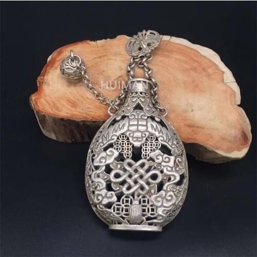 Free Delivery China Old Antique Miao Silver Handmade Lucky Hollow Out Sachet Metal Handicrafts Decorate#2