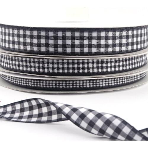 Black Chevron ribbon Check Wired Ribbon Easter ribbon Buffalo plaid ribbon Spring Ribbon Thin Grosgrain Ribbon DIY Crafts 10mm/1