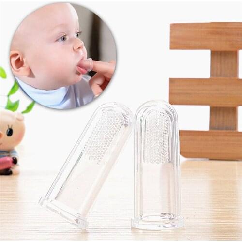 Baby Toothbrush Kids Silicone Finger Brush Clear Massage Soft Teether With Box For Infant Girl Boy Dental Care Teeth Clear Teeth