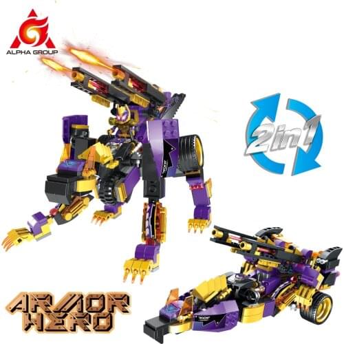 Wise Block 2020 Small Blocks Armor Hero 2-in-1 Buildable Transformer - Deserteon Buildable Transforming Vehicles Remote Control