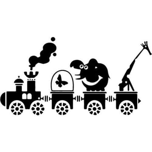 Cartoon Animal Giraffe Butterfly Train Applique Car Window Decoration Personality Pvc Waterproof Applique Black/white, 18cm*9cm