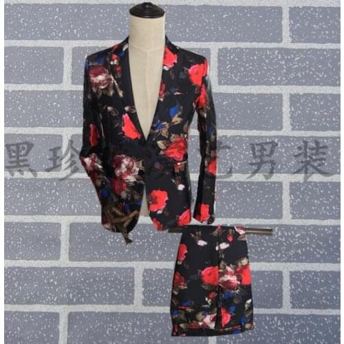 Men suits and pants designs clothes men print blazer dance clothes jacket masculino homme stage costumes singers dress england