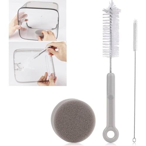 Dog Cat Water Fountain Cleaning Kit 3-Piece Set 2 Brushes 1 Sponge Pet Drinking Dispenser Water Fountain Accessories