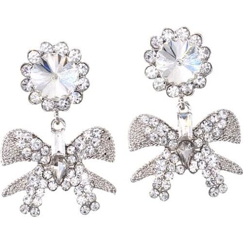 A set Fashion Drop Earrings for Women/girls Crystals Earrings Charm Jewelry Brincos Bowknot Bijoux Hot Selling Jewelry
