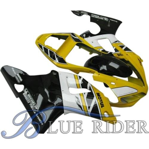 Customized motorcycle fairing Kits Fit for YAMAHA YZF R1 2000 2001 YZF1000 00 01 ABS plastic yellow black bodyworks