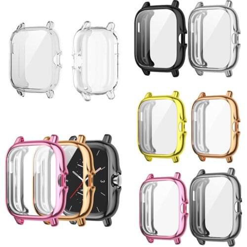 New Protection Case for Huami Amazfit GTS 2 / GTS 2e Plating TPU Soft Cover Full Screen Protector Shell