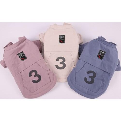 Number 3 Dogs Coat Pet Dog Clothes Fashionable Warm Fleece Dog Jacket Pullover Dog Clothing Sweatshirt Pet Products