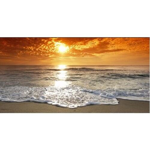 100x200cm Sunsets Natural Sea Beach Landscape Posters and Prints Canvas Painting Scandinavian Wall Art Picture for Living Room