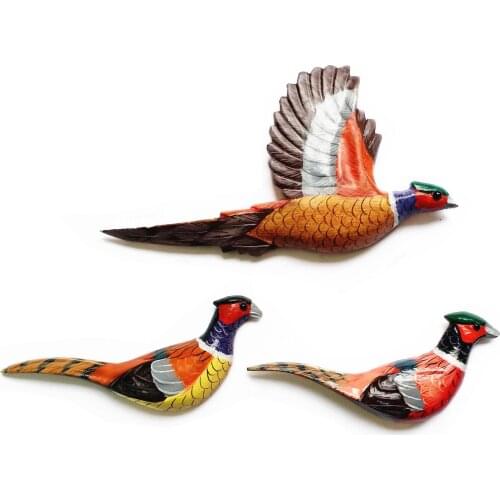 Wood Carving Hand Painting 3D Phoenix Fridge Magnets Decoration Articles Handicraft Magnetic Refrigerator Collection Gift