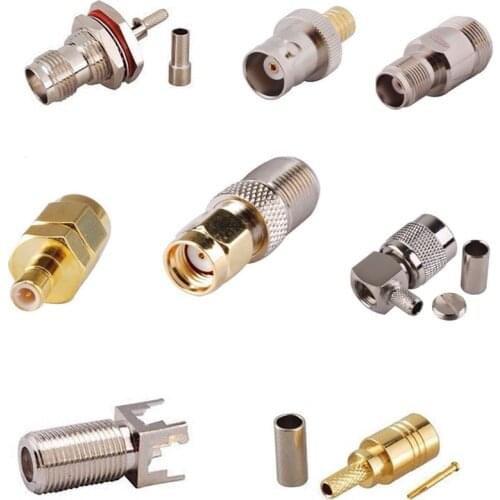 2pcs RF Coaxial Adapter F Female Jack To SMA Male Plug Connector F-K/RP-SMA-J