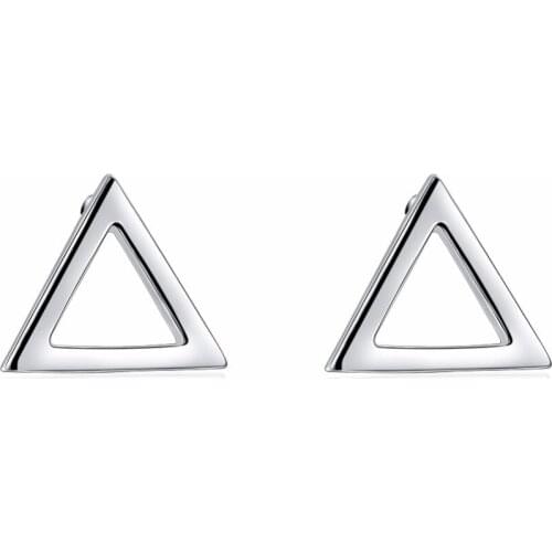 Fashion simple earrings minimalist jewelry pierced triangle earrings women simple earrings classic sterling silver jewelry