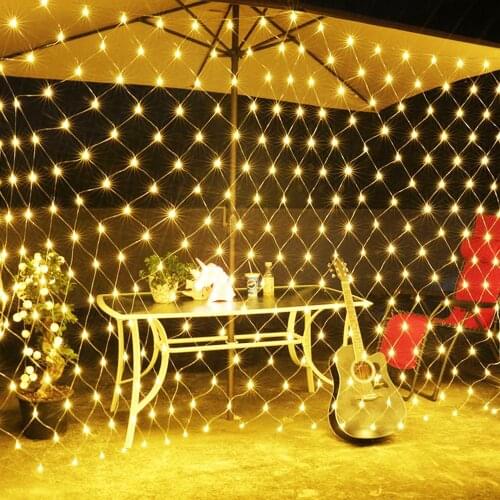 1.5*1.5M/3*2M/6*4M Net Mesh LED String light Events Party Wedding Christmas Decoration Home Garden Outdoor Fairy lights EU Plug