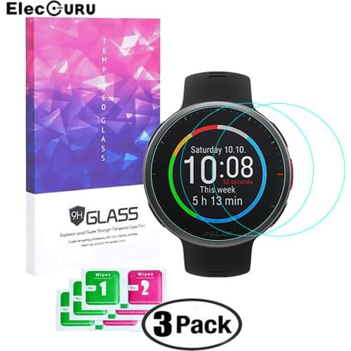 Tempered Glass Screen Protector for Polar Vantage V2 Smartwatch 9H 2.5D Clear Anti-Scratch Screen Protective Glass Film,3 Pack