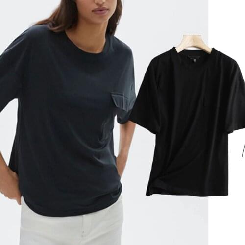 Jenny&Dave T Shirt Women amisetas Verano Mujer Tops England Fashion Pockets Loose O-neck Casual Cotton Harajuku Tshirt Summer