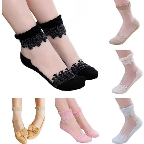 Women Lace Meias Socks Casual Winter Female Femininas Calcetines Floral Boot Short Socks Christmas Gift Ballet Socks