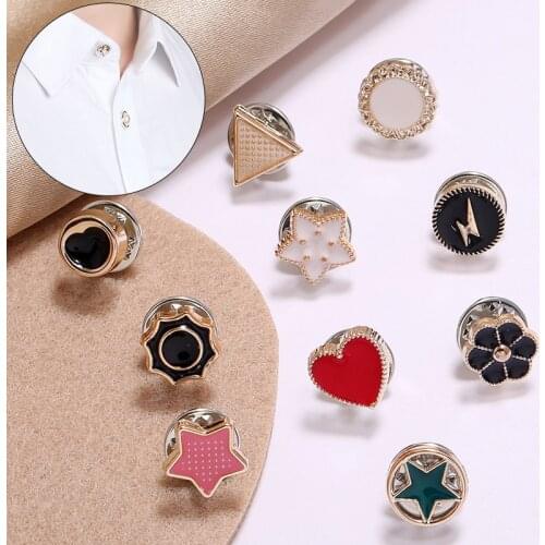 10Pcs Fashion Button Prevent Accidental Exposure Buttons Pearl Brooch Pins Badge High Quality Cufflinks Button For Clothes Decor