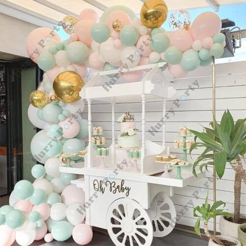 142Pcs Baby Shower Boy Or Girl Macaron Pink Balloon Garland Arch Kit For Lady Wedding Party Decoration Birthday Foil Balloon