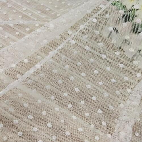 2 yards/Lot Lace Fabric White Polka Dot Tulle Mesh Lace Fabric for Tutu Skirt,Dressmaking,Clothing Craft 1.2m(47.24Inch)Width