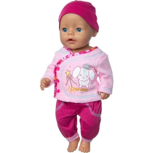 2020 New Dog print suit Fit For 43cm Born baby Doll clothes reborn Doll Accessories