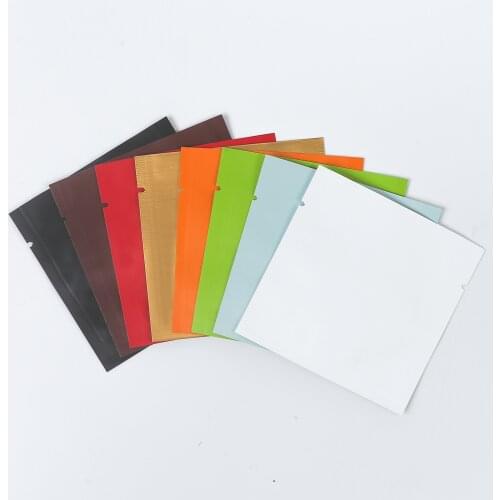 8x8cm Smell Proof Packaging Bags Heat Sealing Open Top Tear Notch Pouches Various Colors Recyclable Metallic Mylar Storage Bags