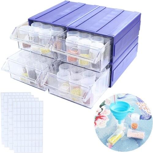 5D Diamond Painting Accessories Detachable Storage Container 1/2/4 Boxes Drawers For Beads Seeds Drills with Individual Bottles