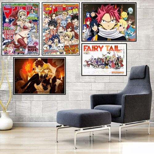Good Quality Different Designs Anime A3 Posters Fairy Tail Lucy Natsu Dragneel Happy Gift Wall Pictures 42*30cm