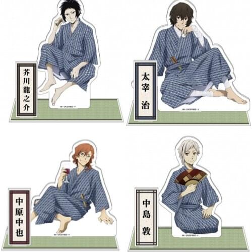 Anime Bungo Stray Dogs Kimono Theme Acrylic Stand Model Plate Nakajima Atsushi Dazai Osamu Edogawa Rampo Desktop Collection Toy