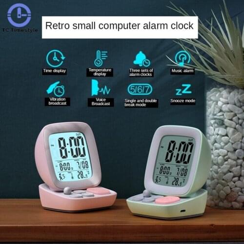 Alarm Clock Kids Temperature Display Backlight Snooze Function Digital Clock Electronic Desktop Clock Retro Table Decor