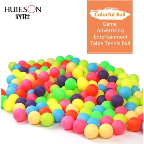 Huieson 100Pcs/Pack Colored Ping Pong Balls 40mm 2.4g Entertainment Table Tennis Balls Mixed Colors for Game and Advertising