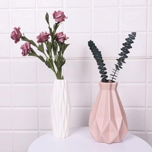 Flower Vase Decoration Home Plastic Vase White Imitation Ceramic Flower Pot Flower Basket Nordic Decoration Vases for Flowers