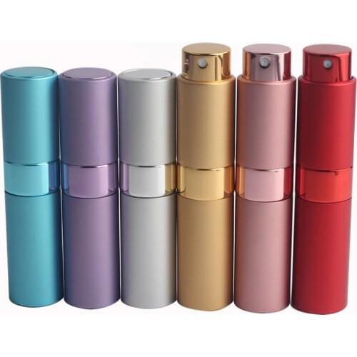 100 Piece 8ml Ladies fashion Portable Mini Travel Perfume Bottle Atomizer 4 Colors Parfum Bottles For Spray Scent Pump Case