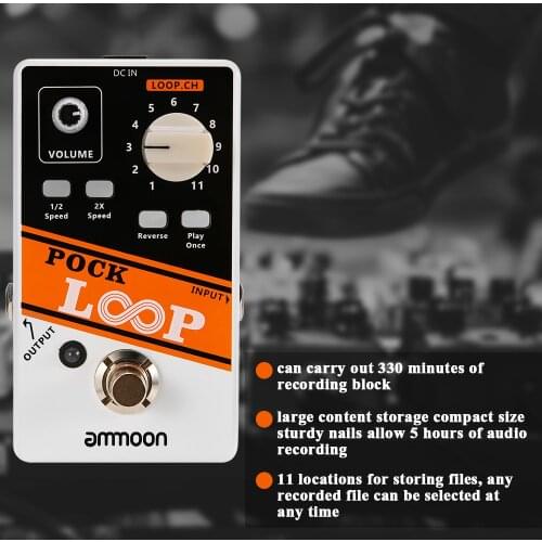 Ammoon guitar pedal POCK LOOP Looper Guitar Effect Pedal 11 Loopers Max.330mins Recording Time guitar accessories guitar pedal