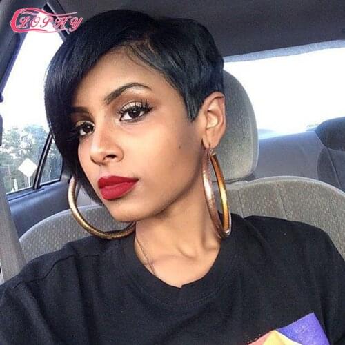 Short Pixie Cut Wigs No Lace Cheap Hair Bob Wig Straight Bob Human Hair Wig Full Machine Made Human Hair Wigs For Black Women