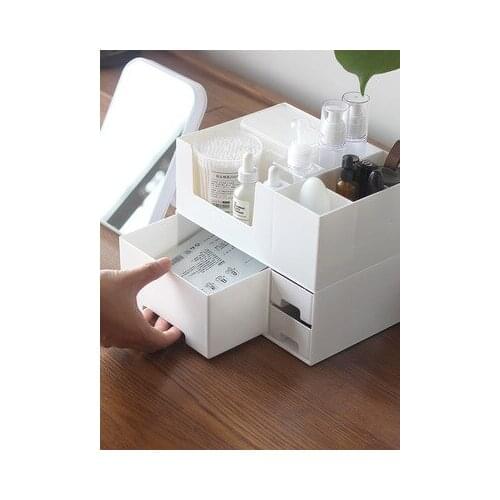 Cosmetics Organizer Plastic Storage Box Drawer Organizer Multifunctional Desktop Storage Casket Office Organizer Jewelry Box
