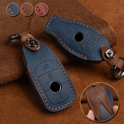 Leather Full cover New ABS car key case shell For Mercedes Benz 2017 E Class W213 2018 S class C Class Auto Accessories