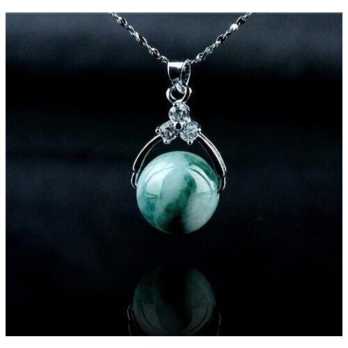S925 sterling silver inlaid with jadeite transfer bead pendant Lutong jewelry free shipping