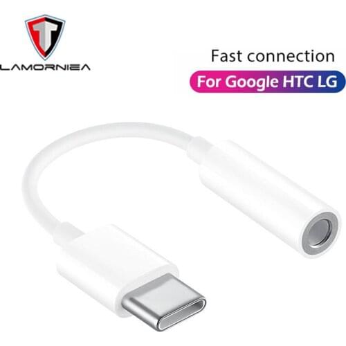 Lamorniea For Type-C To 3.5MM Headphone Adapter For Google Pixel 2 Nexus HTC U11 U12 OPPO LG DAC Chip USB-C Digital To 3.5 MM