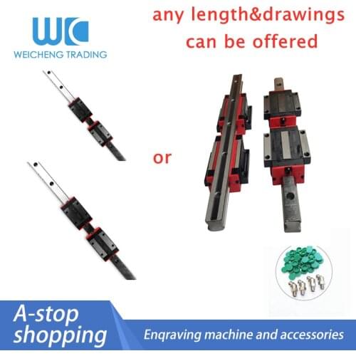 HGR35 2pcs 35mm linear rail guide HR35 length 1800 1850mm+ 4pcs HGH35CA / HGW35CC linear guide rails block cnc parts