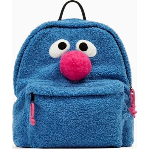 Cute Cartoon Sesame Street Elmo Moppy Backpack Student School Bag for Woman Children Rucksack Mochila Bag Backpack Sesame Street