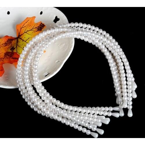 Cheap Princess Rhinestone Pearls Headband Headpiece Hairbands Head Hair Jewelry Metal Crystal Bride Headpieces