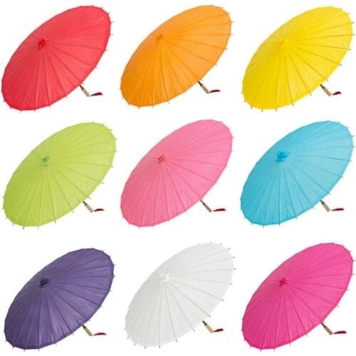 New 82cm Handmade Pure color Classical Oilpaper Umbrella DIY painting paper umbrella for Wedding Party Decoration Supplies props