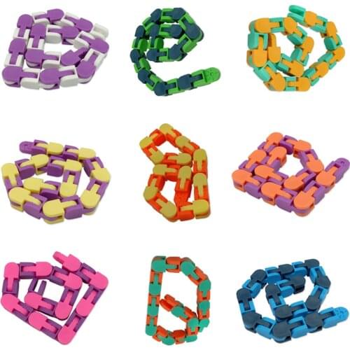 New 48 Knots Wacky Tracks Fidget Antistress Chain Toy For Children Bike Chain Stress Relief Bracelet Aduls Sensory Toy Gifts