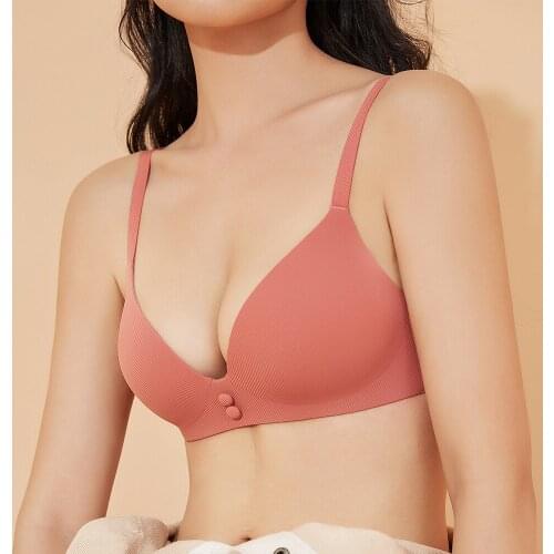 New smooth stripe baimei paste underwire bra seamless thin comfortable underwear