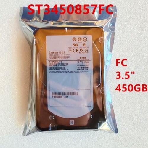 New HDD For Seagate 450GB 3.5" Fibre Channel 4Gb/s 16MB 15K7 For Internal Hard Drive For Server Hard Disk For ST3450857FC